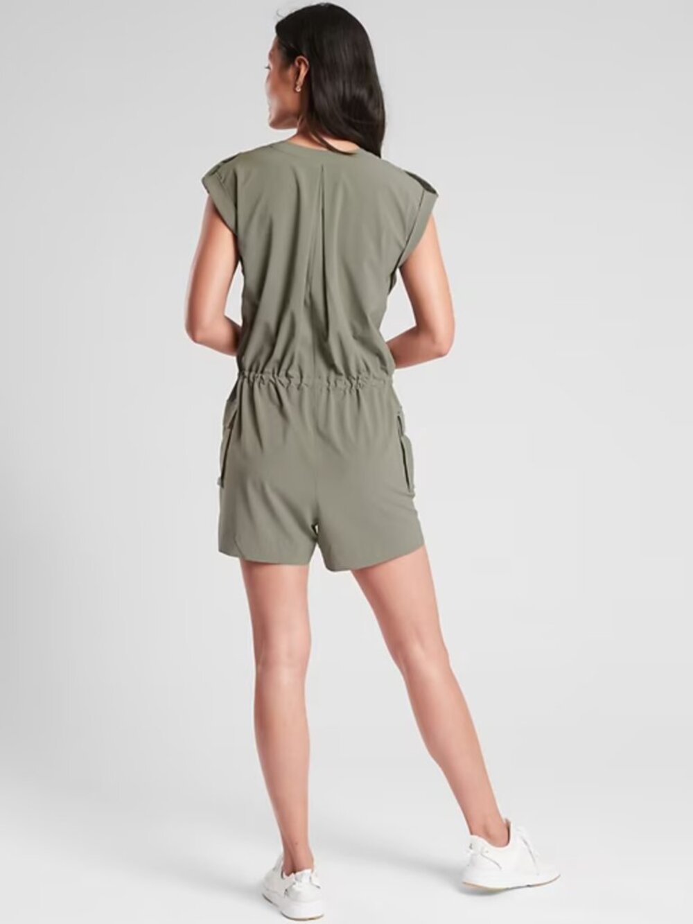 Athleta Sutton Olive Green Cargo Romper 4 - Picture 2 of 12